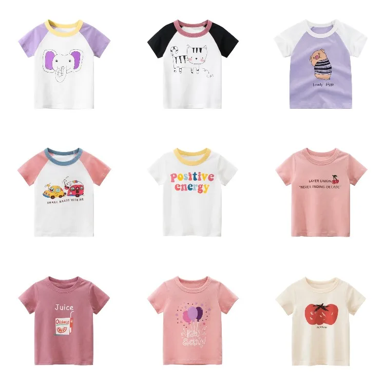 Wholesale custom children girls shirts summer short sleeve cotton cute tshirts for kid girls
Wholesale custom children girls shirts summer short sleeve cotton cute tshirts for kid girls