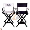 Black Folding Chair Canvas Makeup Telescopic Artist Director Chair Foldable Makeup Chair