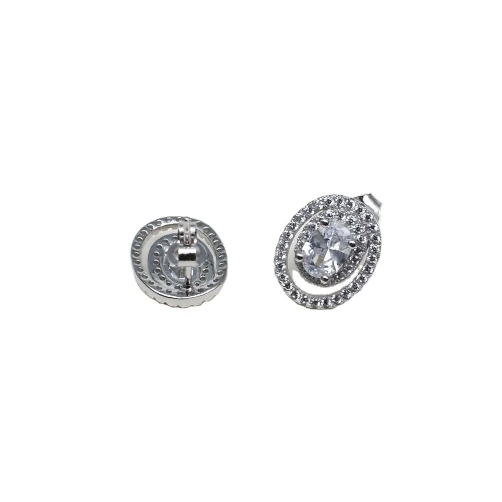 Chic Sterling 925 Silver Double Oval Frame Prong Setting Big Zircon Women's Stud Earring Jewelry, White
Chic Sterling 925 Silver Double Oval Frame Prong Setting Big Zircon Women's Stud Earring Jewelry, White
