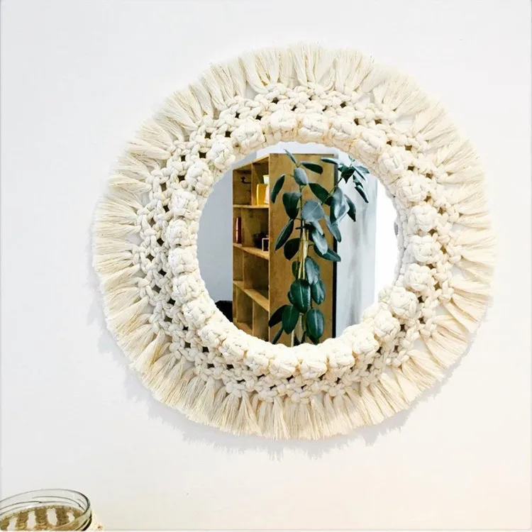 50% OFF Creative Knotted Ball Decoration Handmade Woven Bohemian Wall Hanging Tassel Round Macrame Mirror, White
50% OFF Creative Knotted Ball Decoration Handmade Woven Bohemian Wall Hanging Tassel Round Macrame Mirror, White