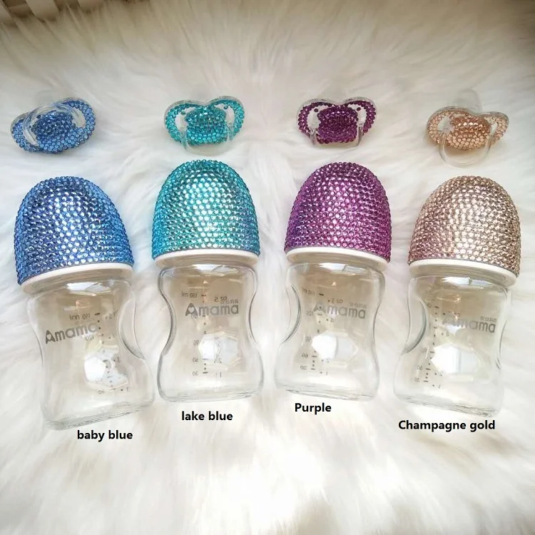 Personalized Glitter Baby Feeding Bottle Custom Baby Bottle Bling Pacifier Set for Newborn Gift
Personalized Glitter Baby Feeding Bottle Custom Baby Bottle Bling Pacifier Set for Newborn Gift
