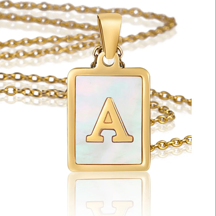 Ding yi 18K Stainless Steel Shell 26 English Square Letter Pendant Gold Titanium Steel Necklace
Ding yi 18K Stainless Steel Shell 26 English Square Letter Pendant Gold Titanium Steel Necklace