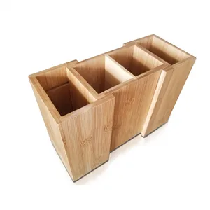 wood utensil flatware holder