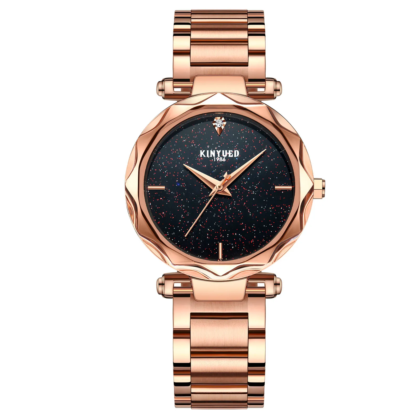 KINYUED Factory BrandFashion Stainless Steel Strap Ladies Quartz Watch Custom customized LOGO
KINYUED Factory BrandFashion Stainless Steel Strap Ladies Quartz Watch Custom customized LOGO
