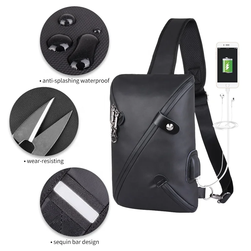 anti theft chest bag cool men front chest bag reflective stripe pu leather chest bag with usb
anti theft chest bag cool men front chest bag reflective stripe pu leather chest bag with usb