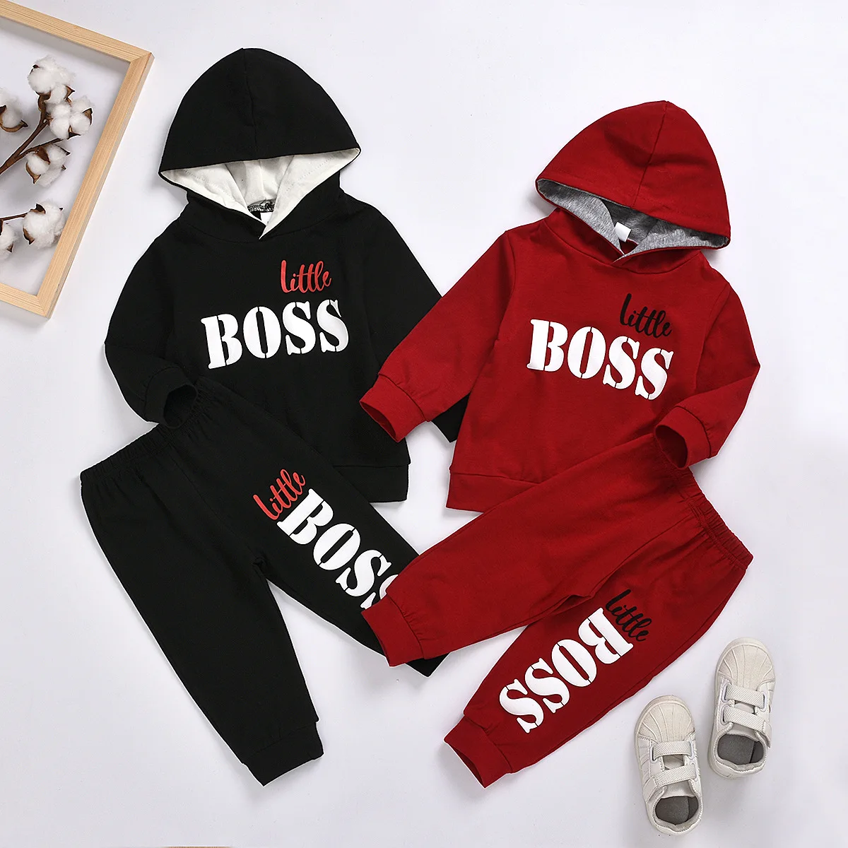 Mysweeby 2021 Wholesale New spring autumn toddler Boys 2 Pieces boss print hooded outfit set baby kids boys clothes, Picture shows
Mysweeby 2021 Wholesale New spring autumn toddler Boys 2 Pieces boss print hooded outfit set baby kids boys clothes, Picture shows