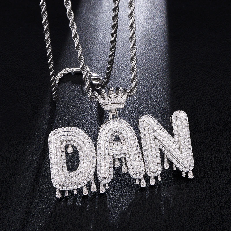 Brass Custom Name Iced Out Crown Bubble Letters Necklaces For Men Hip Hop Jewelry, 18k gold
Brass Custom Name Iced Out Crown Bubble Letters Necklaces For Men Hip Hop Jewelry, 18k gold