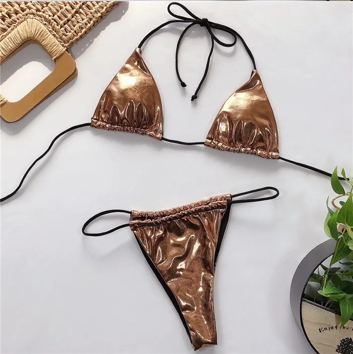 2021 Xingcheng Source Manufacture Mini Micro Golden Bikini Plus Size