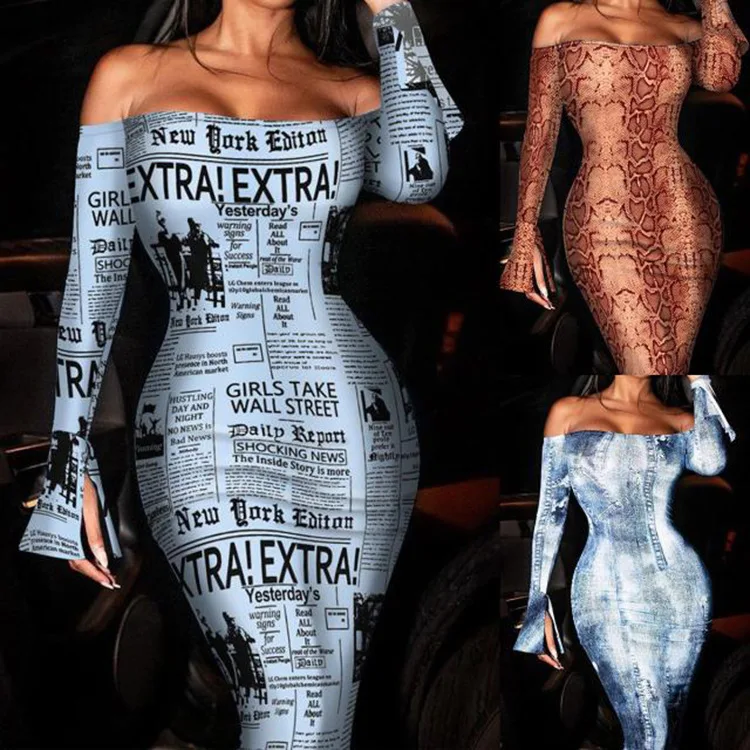 2021 Autumn New Trendy Tight Slim Fit Long Dress Ladies Off Shoulder Bodycon Dress Evening Party Dresses, Photos show
2021 Autumn New Trendy Tight Slim Fit Long Dress Ladies Off Shoulder Bodycon Dress Evening Party Dresses, Photos show