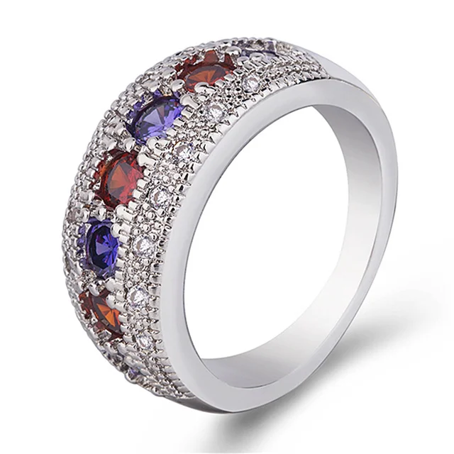 Hot Sale Ethnic Style Bohemian Female Red Pink Purple Zircon Rings for Women, Silver
Hot Sale Ethnic Style Bohemian Female Red Pink Purple Zircon Rings for Women, Silver