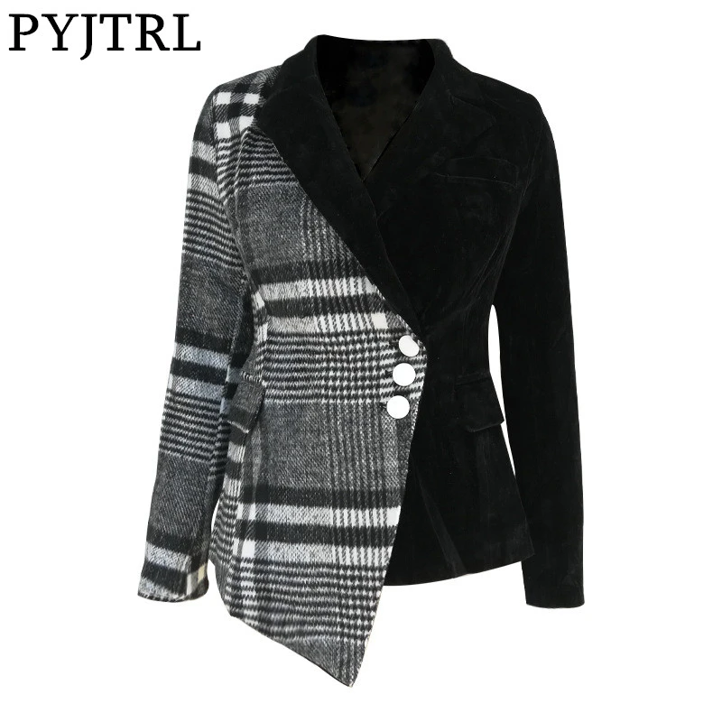 PYJTRL Women Fashion Plaid Blazer Coat Female Long Sleeve Spring Casual Clothes Personalized Color Matching Suit For Female
PYJTRL Women Fashion Plaid Blazer Coat Female Long Sleeve Spring Casual Clothes Personalized Color Matching Suit For Female
