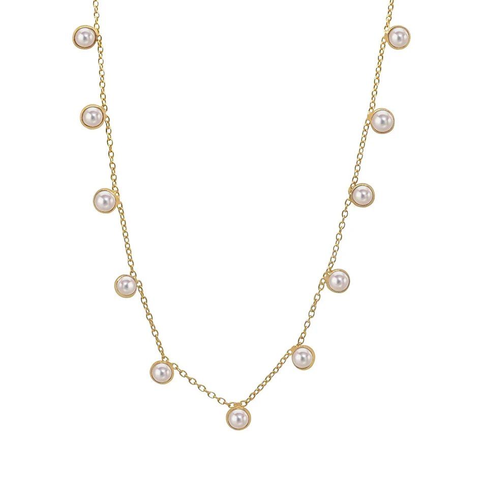 18k Gold Fashion Jewelry 925 Sterling Silver Pearl Gemstone Pendant Necklace For Women
18k Gold Fashion Jewelry 925 Sterling Silver Pearl Gemstone Pendant Necklace For Women