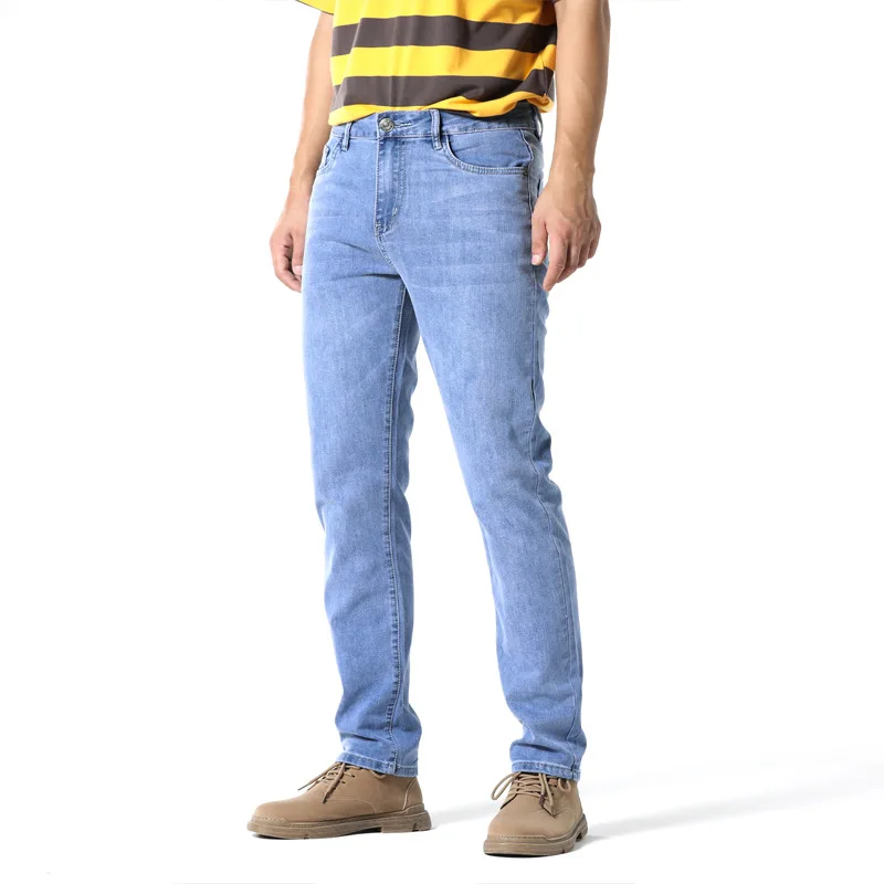 2021 New light Blue Jean Cotton Classic retro Straight-leg Solid Color Mens denim jeans, Picture color
2021 New light Blue Jean Cotton Classic retro Straight-leg Solid Color Mens denim jeans, Picture color
