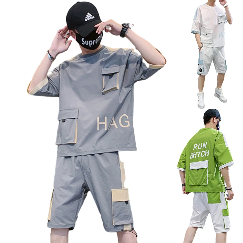 Men's two-piece sweat suit 2021 summer short sleeve trend casual shorts sets tracksuit for men
Men's two-piece sweat suit 2021 summer short sleeve trend casual shorts sets tracksuit for men