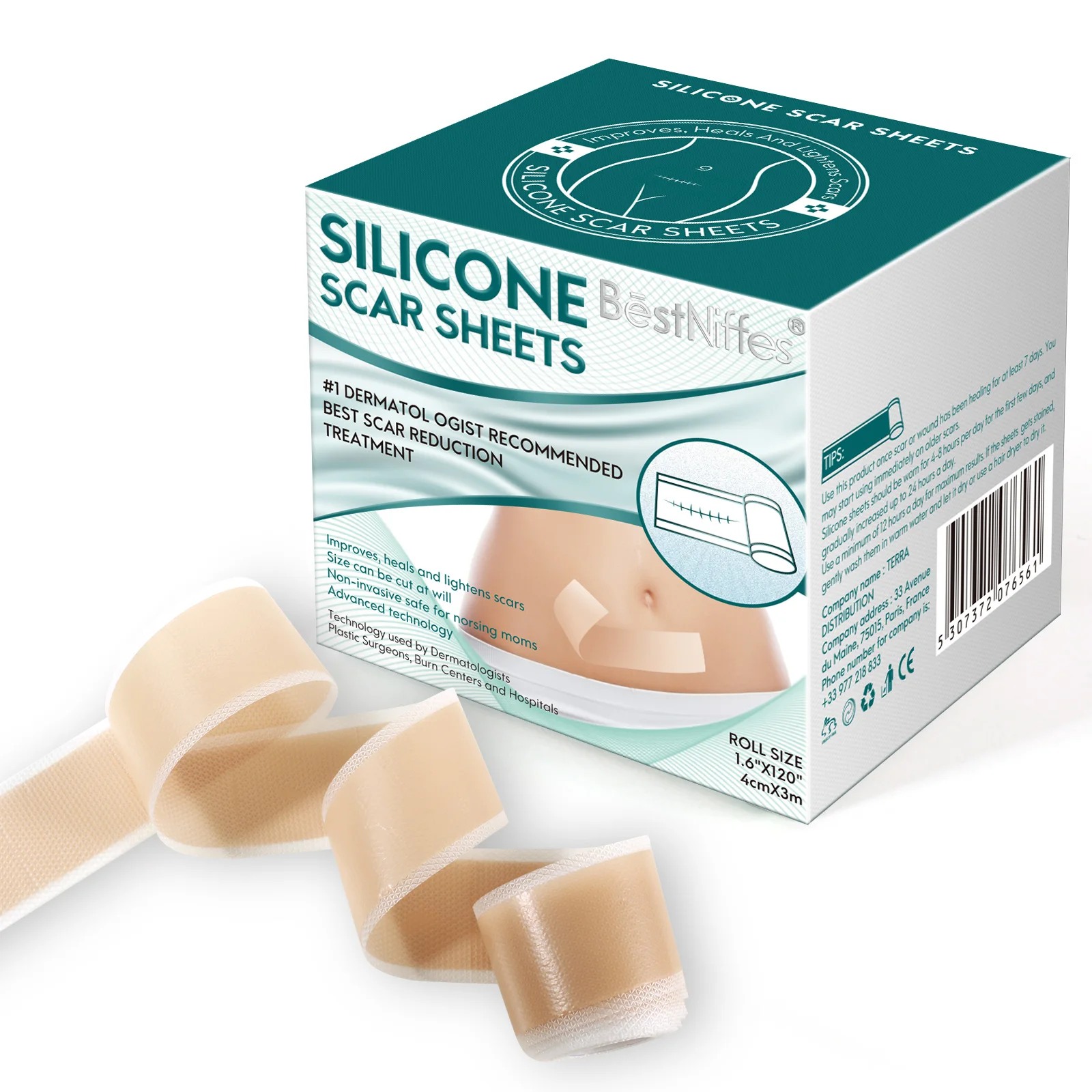 BESTNIFFES silicone gel roll patch scar treatmentreusable waterproof silicone scar removal sheetssilicone scar remover tape
BESTNIFFES silicone gel roll patch scar treatmentreusable waterproof silicone scar removal sheetssilicone scar remover tape