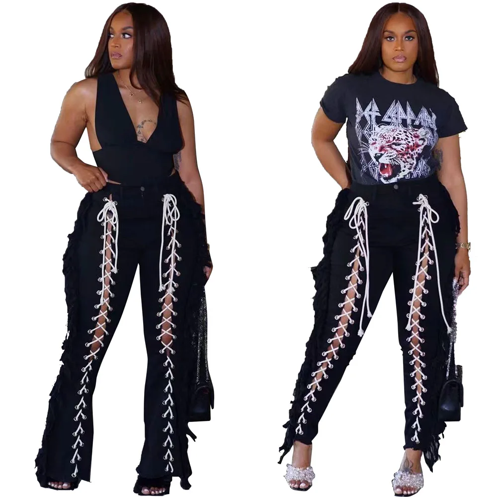 EBdistressed solid color ankle banded women pencil pants buttons tassel spliced drawstring patchwork sashes boot cut flare pants
EBdistressed solid color ankle banded women pencil pants buttons tassel spliced drawstring patchwork sashes boot cut flare pants