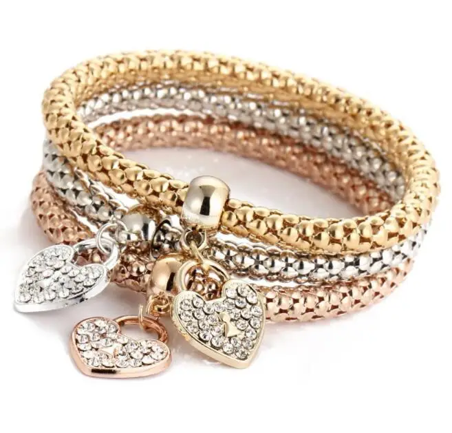 Fashion elastic charm bracelets jewelry Gold and silver plated rhinestones heart chain bracelets HZS61A18-3, As photo
Fashion elastic charm bracelets jewelry Gold and silver plated rhinestones heart chain bracelets HZS61A18-3, As photo