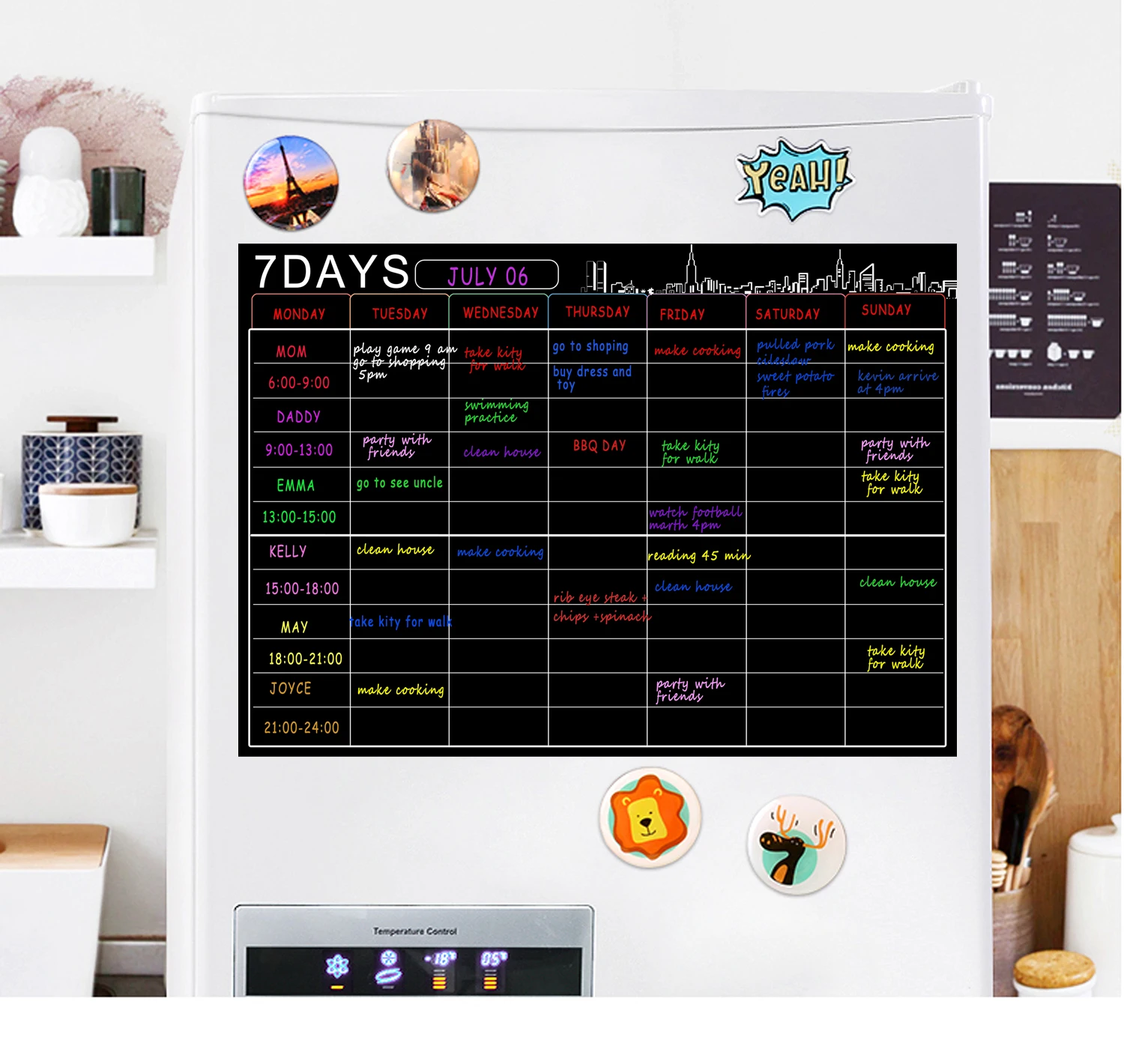 Magnetic fridge Chalkboard Dry Erase Boards Magnetic Dry Erase Calendar with 8 Marks and 1 Eraser - Black Color
Magnetic fridge Chalkboard Dry Erase Boards Magnetic Dry Erase Calendar with 8 Marks and 1 Eraser - Black Color