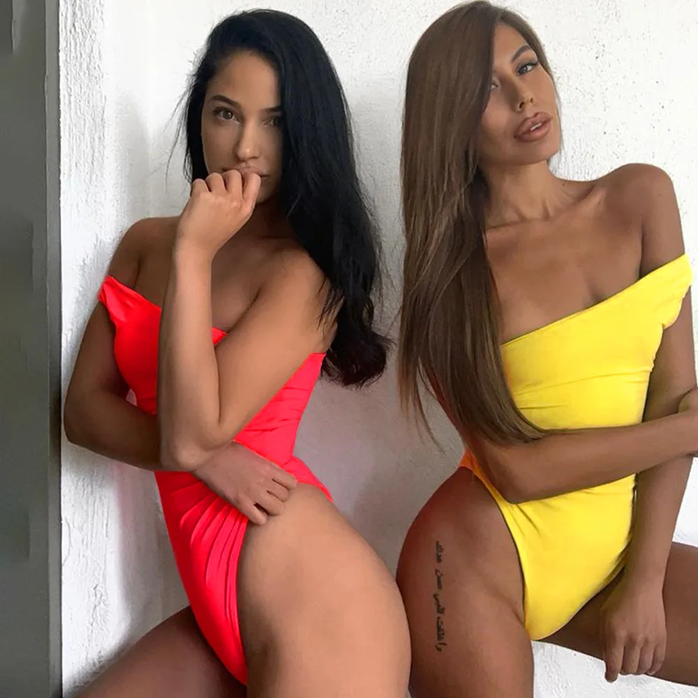 Wholesale fashion custom logo Sexy beach One Shoulder Sleeveless swimsuits Solid color crop top One Piece Bodysuit for women, Customized color
Wholesale fashion custom logo Sexy beach One Shoulder Sleeveless swimsuits Solid color crop top One Piece Bodysuit for women, Customized color