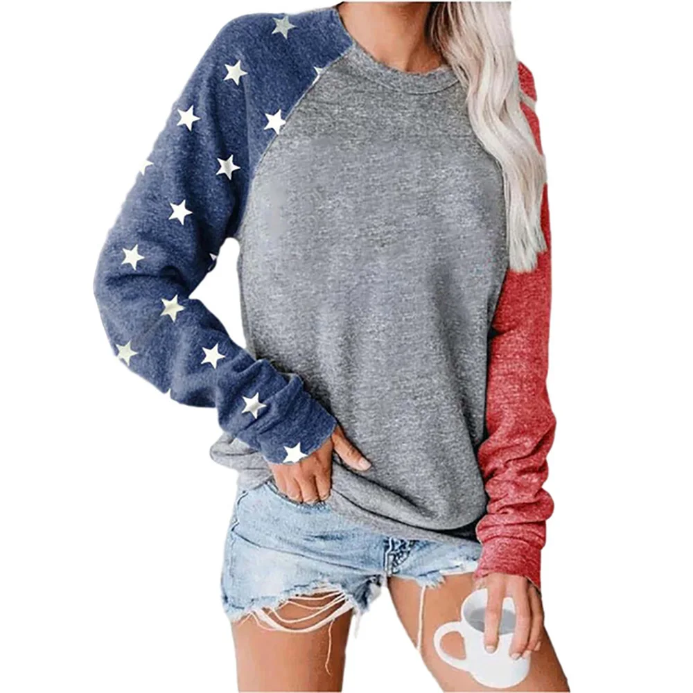 European and American Autumn Women's Loose Round Neck Printed Long Sleeve Color Matching Pullover Sweater Women
European and American Autumn Women's Loose Round Neck Printed Long Sleeve Color Matching Pullover Sweater Women