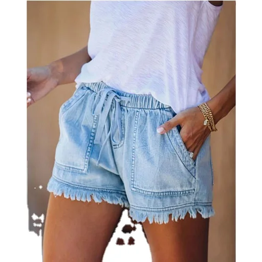 Wholesale Women High Waist Plus Size Hot Shorts Cut Off Blue Denim Shorts, As picture
Wholesale Women High Waist Plus Size Hot Shorts Cut Off Blue Denim Shorts, As picture