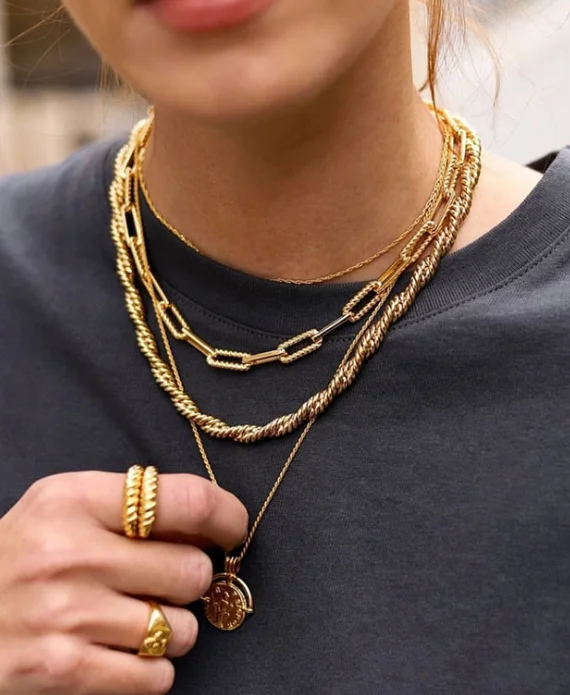 Gold Plated Oval Chain Link Choker Paper Clip Necklaces And Link Chain Bracelets Chunky Gold Jewelry Set For Women, Steel , gold , rose gold ,black ect
Gold Plated Oval Chain Link Choker Paper Clip Necklaces And Link Chain Bracelets Chunky Gold Jewelry Set For Women, Steel , gold , rose gold ,black ect