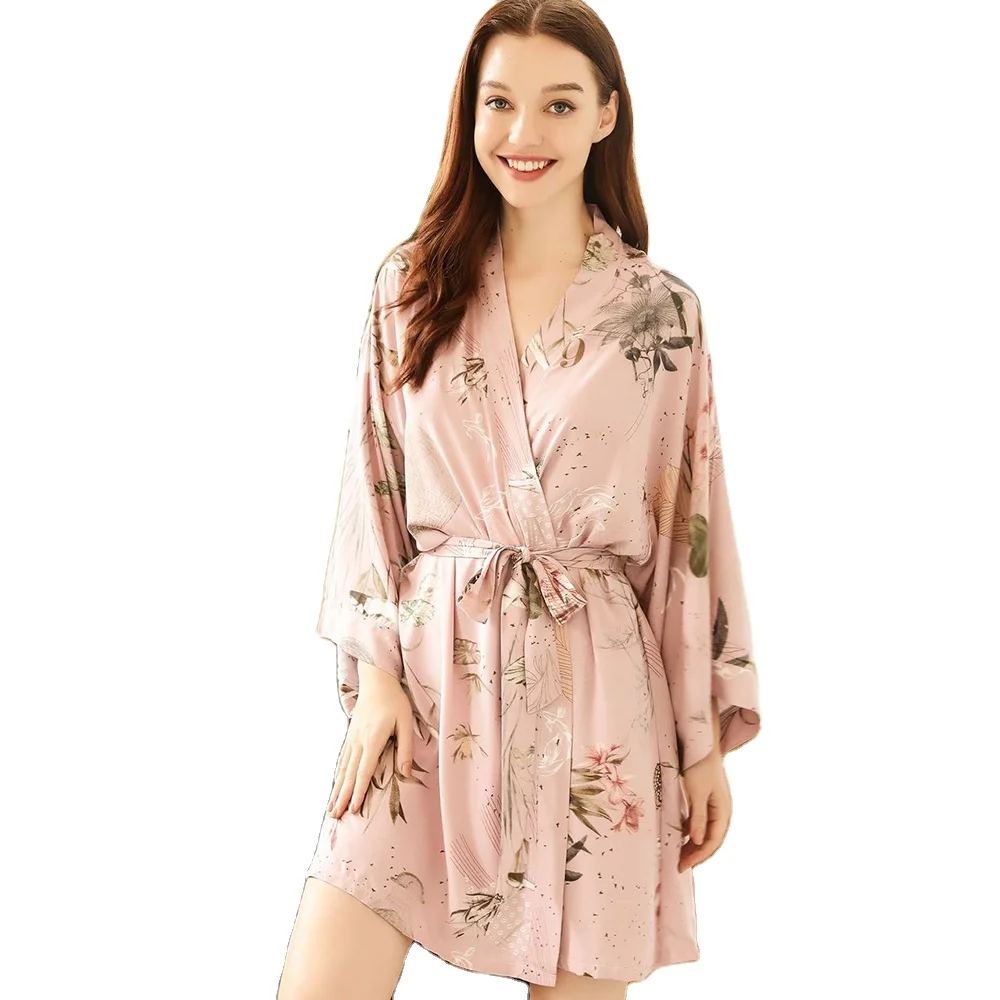 Wholesale Comfortable Women's Robes Floral Printing Pajamas Ladies High Quality Summer Home Dress Women Sexy Sleepwear Pajamas, 11colors
Wholesale Comfortable Women's Robes Floral Printing Pajamas Ladies High Quality Summer Home Dress Women Sexy Sleepwear Pajamas, 11colors