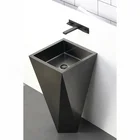 Hand Free Standing Art Diamond Bathroom Pedestal Sink New Model Wash Basin