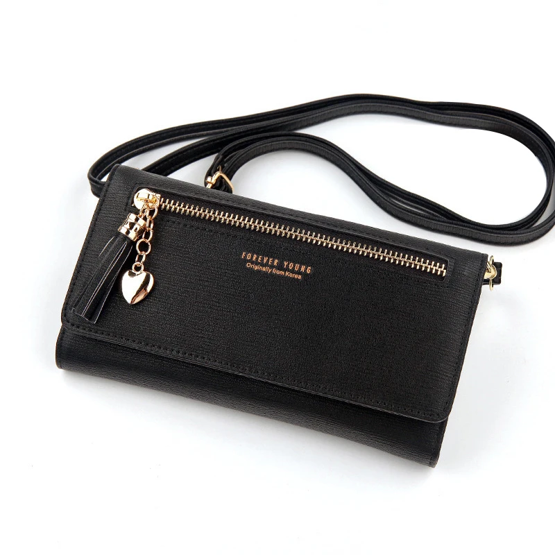 2020 high quality women leather wallet pure color purse with long strap, 5 colors for your choice
2020 high quality women leather wallet pure color purse with long strap, 5 colors for your choice