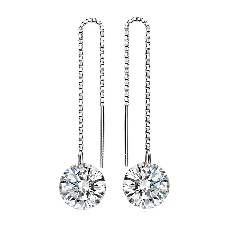 925 Sterling Silver Cubic Zircon CZ Long Drop Earrings for Women Fashion Jewelry
925 Sterling Silver Cubic Zircon CZ Long Drop Earrings for Women Fashion Jewelry