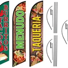 Sublimation Custom Logo Polyester Double Side Advertising Teardrop Feather Beach Flag Banner For Outdoor