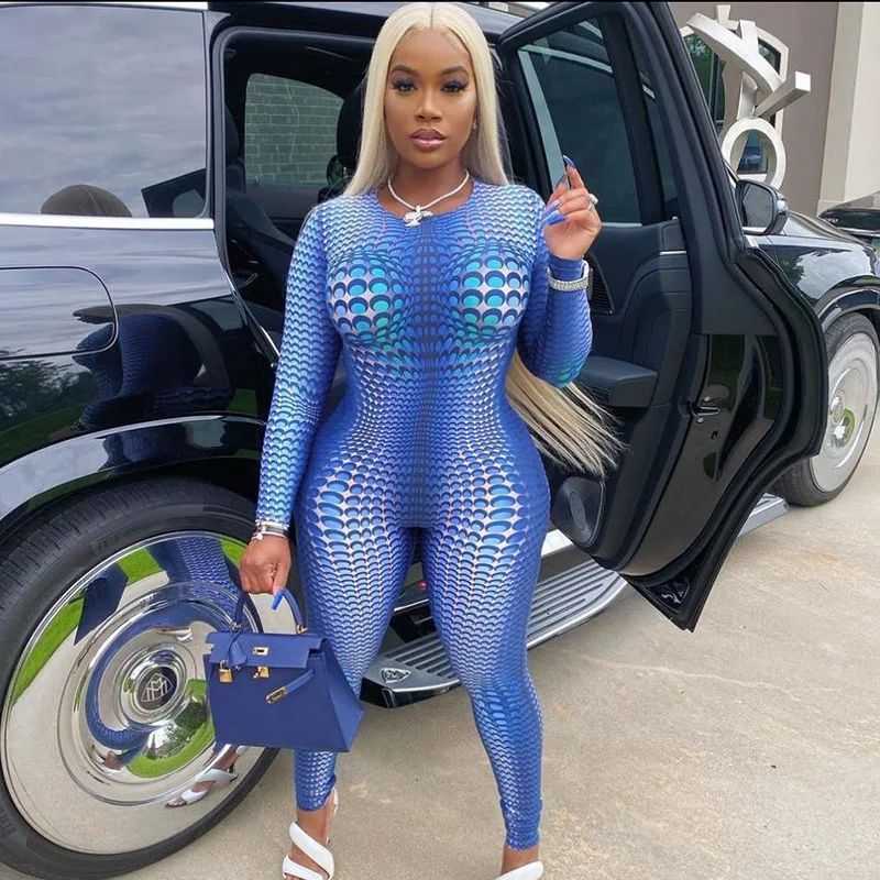 2021 Designer Cool Print Long Sleeve Round Neck Jumpsuit Slim Stretch One Piece Jumpsuits
2021 Designer Cool Print Long Sleeve Round Neck Jumpsuit Slim Stretch One Piece Jumpsuits