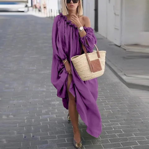 Summer Long Sleeve Chiffon Casual Long Oversize Bohemia Dresses For Women 
Summer Long Sleeve Chiffon Casual Long Oversize Bohemia Dresses For Women