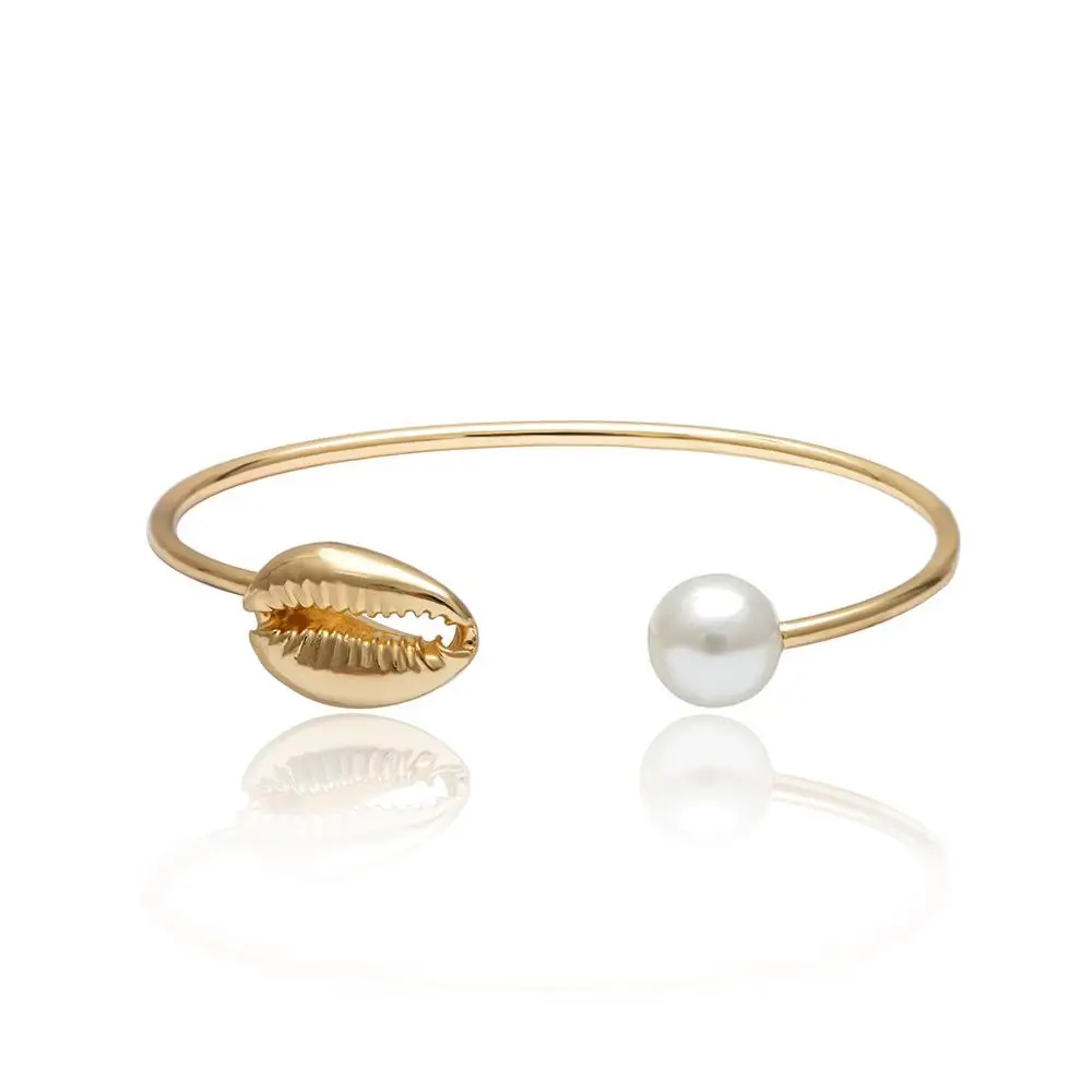 Simple Gold Plated Summer Sea Shell Pearl Cuff Bangle Bracelet Jewelry For Girl 2020, Golden
Simple Gold Plated Summer Sea Shell Pearl Cuff Bangle Bracelet Jewelry For Girl 2020, Golden