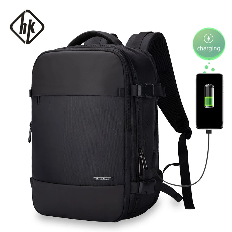 Hk Men expandable 13-27L travel bag wet dry seperation business trip USB backpack holiday carry bag fitting luggase shoe case, Cool black 
Hk Men expandable 13-27L travel bag wet dry seperation business trip USB backpack holiday carry bag fitting luggase shoe case, Cool black
