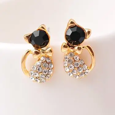 Hot Selling Girls Gift Earrings Fashion Jewelry Lovely Rhinestone Cat Earrings Studs Cute Cat Stud Earrings, Golden
Hot Selling Girls Gift Earrings Fashion Jewelry Lovely Rhinestone Cat Earrings Studs Cute Cat Stud Earrings, Golden