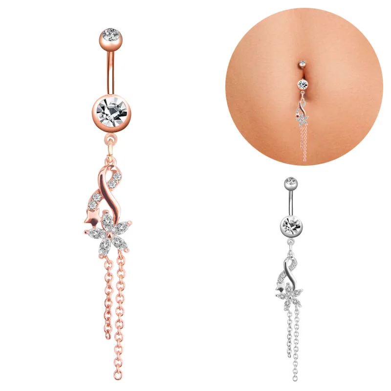 High Quality Double Chain Flower Belly Ring Navel Sexy Women Stainless Steel Jewelry Hot Body Chain Belly Piercing
High Quality Double Chain Flower Belly Ring Navel Sexy Women Stainless Steel Jewelry Hot Body Chain Belly Piercing