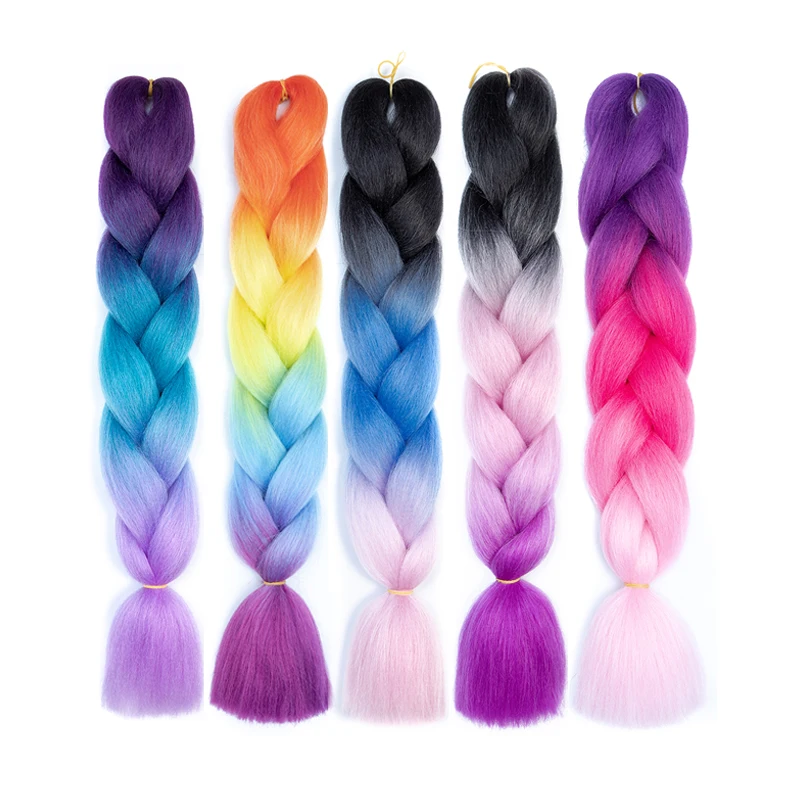 

Wholesale Factory Directly Aliexpress Fashion Ombre Jumbo Braid Heat Resistant Synthetic Braids Yaki Straight Braiding Hair, Pure colour ,two,three,four tone colour