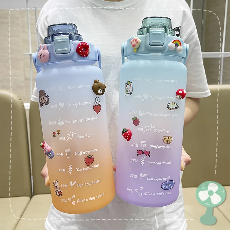 Diy cute 2000ml plastic frosted sports motivational bpa free water bottles with portable handle lid, Frosted gradient
Diy cute 2000ml plastic frosted sports motivational bpa free water bottles with portable handle lid, Frosted gradient
