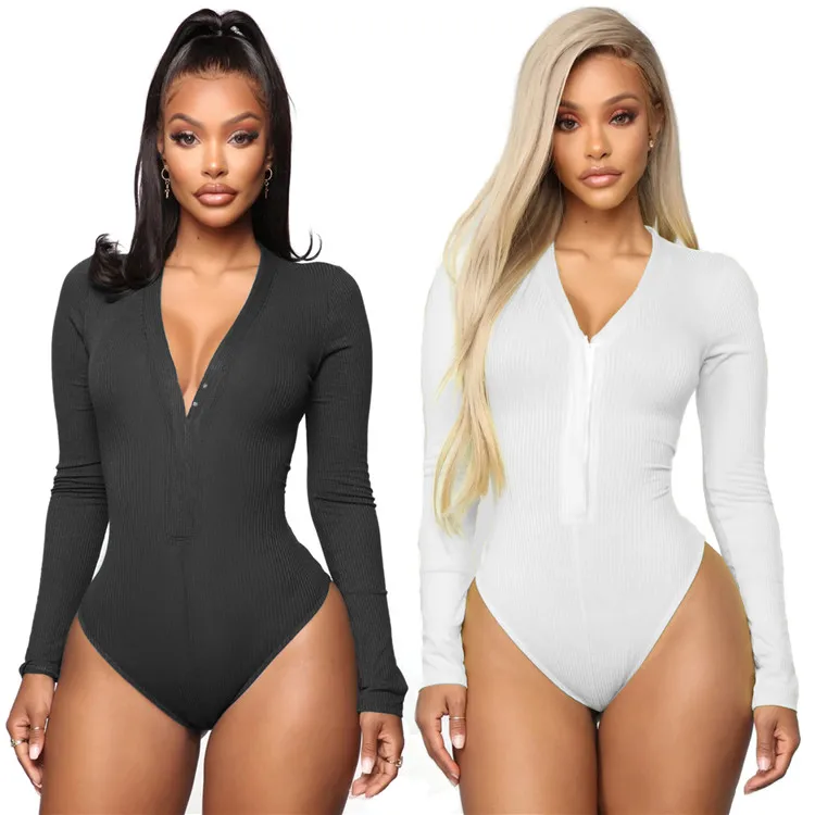 New style short bodysuit ladies long sleeve double breasted v neck sexy one piece jumpsuit
New style short bodysuit ladies long sleeve double breasted v neck sexy one piece jumpsuit