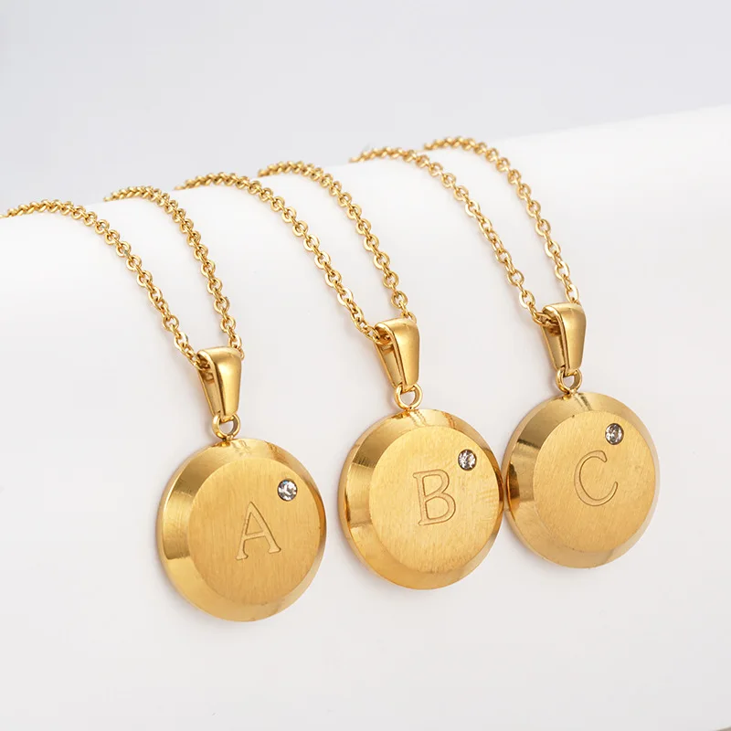 Zircon Pendant Stainless Steel Initial Necklace Women's 18K Gold Initial Necklace Pendant
Zircon Pendant Stainless Steel Initial Necklace Women's 18K Gold Initial Necklace Pendant