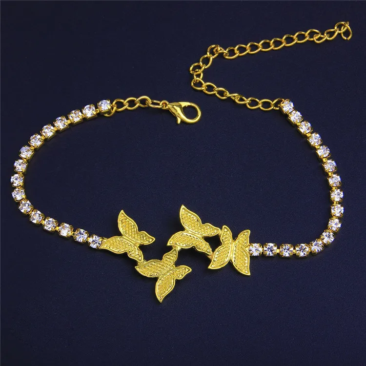 Cross-Border Innovation Combined With Hip-Hop Rhinestone Anklet Fashion Simple Diamond Anklet Four Butterfly Anklets, Gold,silver
Cross-Border Innovation Combined With Hip-Hop Rhinestone Anklet Fashion Simple Diamond Anklet Four Butterfly Anklets, Gold,silver
