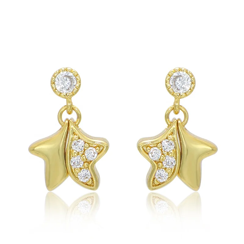 Cute Crystal CZ Star Dangle Stud Earrings Women Teen Girls Real Gold Plated Charms Diamond Drop Earrings
Cute Crystal CZ Star Dangle Stud Earrings Women Teen Girls Real Gold Plated Charms Diamond Drop Earrings