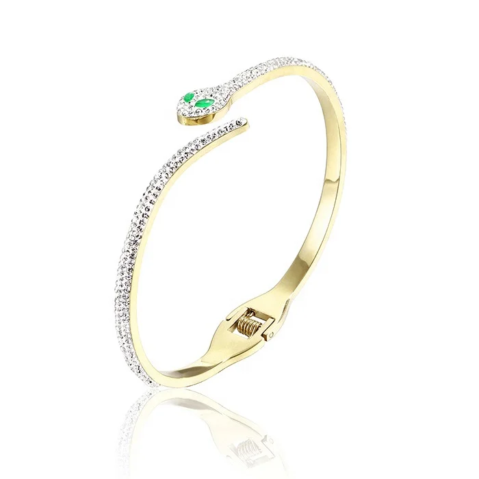 Fashion Brand Stainless Steel Gold Plated Bracelet Iced Out Bracelets Rhinestone Snake Cuff Bracelets & Bangles For Women
Fashion Brand Stainless Steel Gold Plated Bracelet Iced Out Bracelets Rhinestone Snake Cuff Bracelets & Bangles For Women