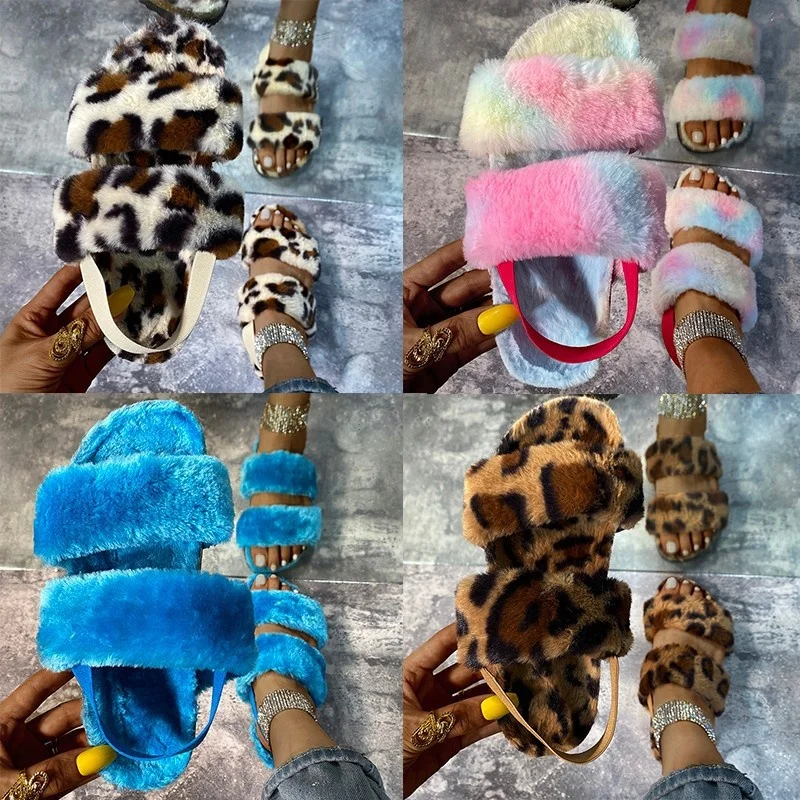 Winter Women Plush Warm Leopard Slippers Fluffy Flip-flops Sandals Women Tie Dye Color Platform Fuzzy Fashion Slides Shoes
Winter Women Plush Warm Leopard Slippers Fluffy Flip-flops Sandals Women Tie Dye Color Platform Fuzzy Fashion Slides Shoes