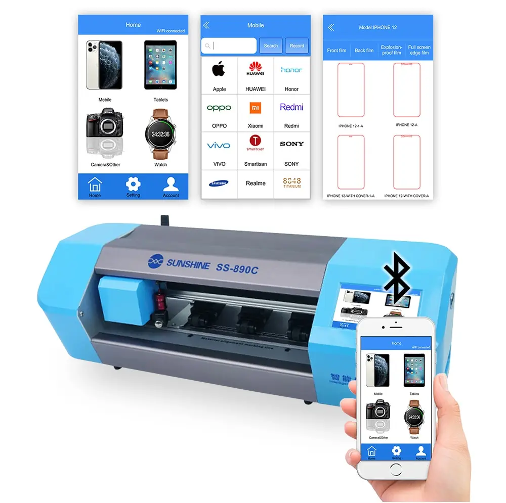 SS-890C Sunshine Auto Film Cutting Machine For iPhone iPad Tablet Front Back Protect Film Cut Tool, White
SS-890C Sunshine Auto Film Cutting Machine For iPhone iPad Tablet Front Back Protect Film Cut Tool, White