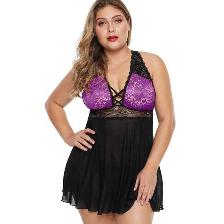 Hot Romantic Sexy Sleepwear Skirt Ladies Summer Plus Size Lace Nightgown Dress For Fat Women
Hot Romantic Sexy Sleepwear Skirt Ladies Summer Plus Size Lace Nightgown Dress For Fat Women