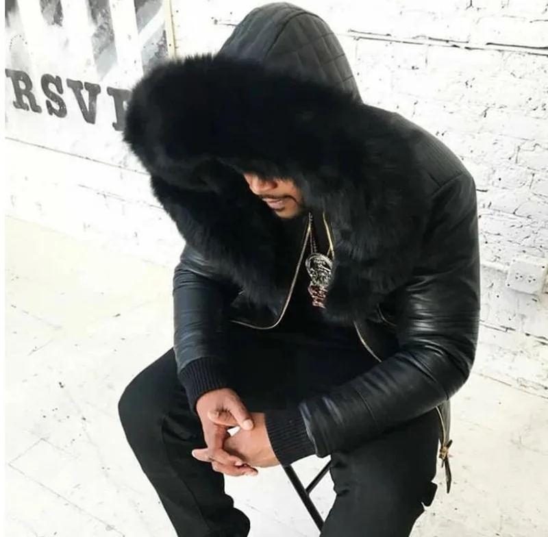 2021 Hooded short fur collar men's jacket men's pu jacket men's spring and autumn leather jacket, Customized color
2021 Hooded short fur collar men's jacket men's pu jacket men's spring and autumn leather jacket, Customized color