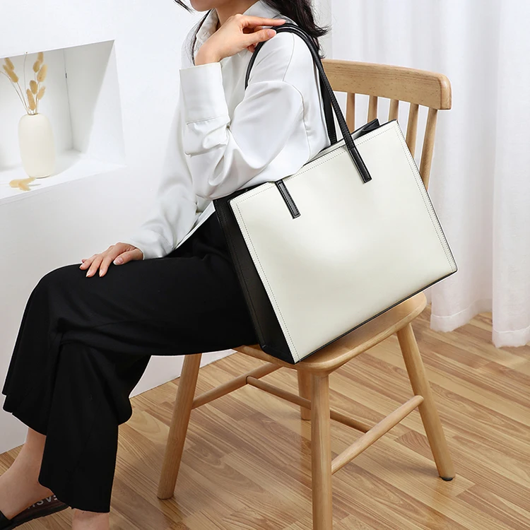 Viney Large Capacity Simple Genuine Leather Shoulder Handbags for Women Ladies Hand Tote Bags, White,black
Viney Large Capacity Simple Genuine Leather Shoulder Handbags for Women Ladies Hand Tote Bags, White,black
