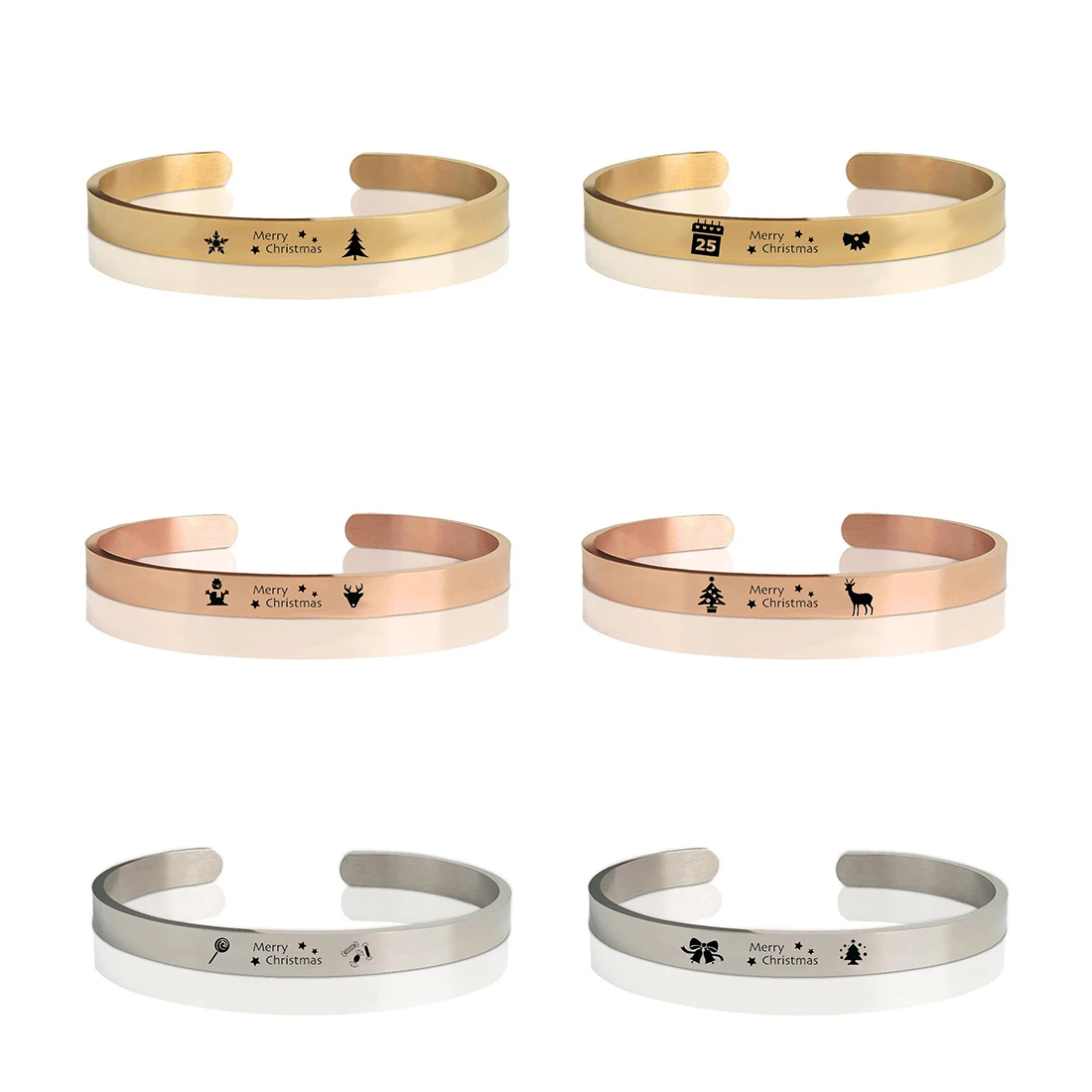 Customized Bangles Stainless Steel Christmas Xmas Bracelets Bangles 14K 18K Gold Plated Plain Cuff Bangle Bracelet Jewelry, 14k gold, rose gold, silver
Customized Bangles Stainless Steel Christmas Xmas Bracelets Bangles 14K 18K Gold Plated Plain Cuff Bangle Bracelet Jewelry, 14k gold, rose gold, silver